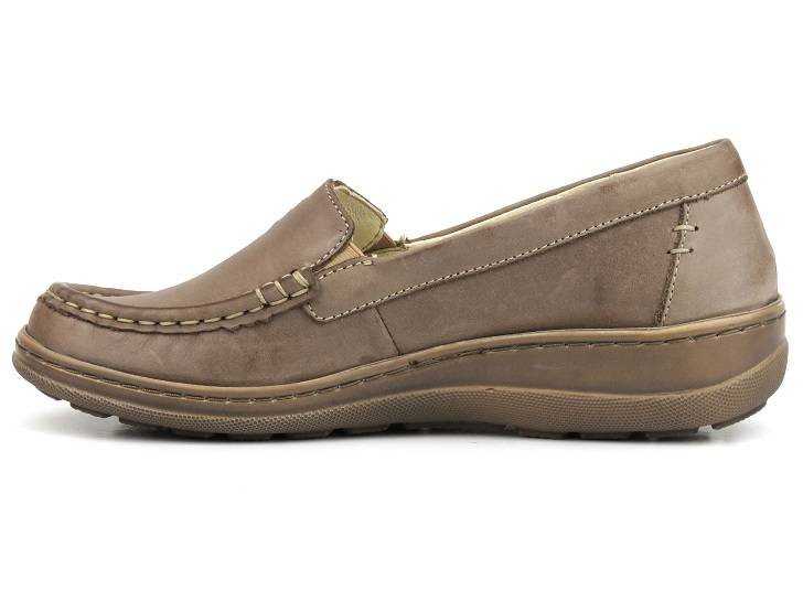 Mokasyny damskie ze skóry naturalnej - Helios Komfort 665, beżowe