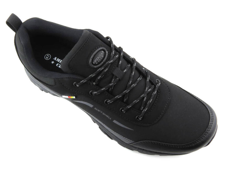 Buty męskie sportowe z softshell - AMERICAN CLUB WT113/23, czarne