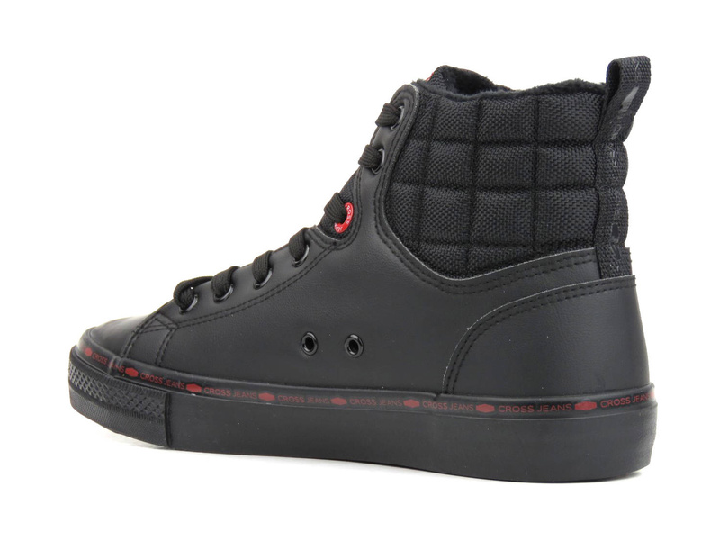 Ocieplane trampki męskie za kostkę - CROSS JEANS KK1R4054C, czarne