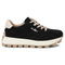 Wygodne sneakersy damskie ze skóry naturalnej zamszowej na platformie Filippo DP7498/26, czarne