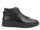 Skórzane Sneakersy Męskie - VENEZIA D13B1R218-1 Czarne Na Zamek