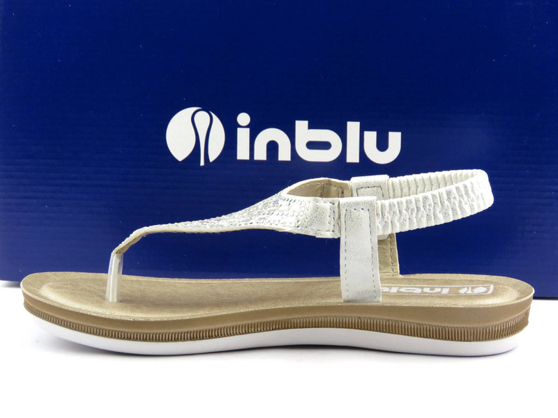 Sandały, japonki damskie wsuwane - Inblu BA-43, białe