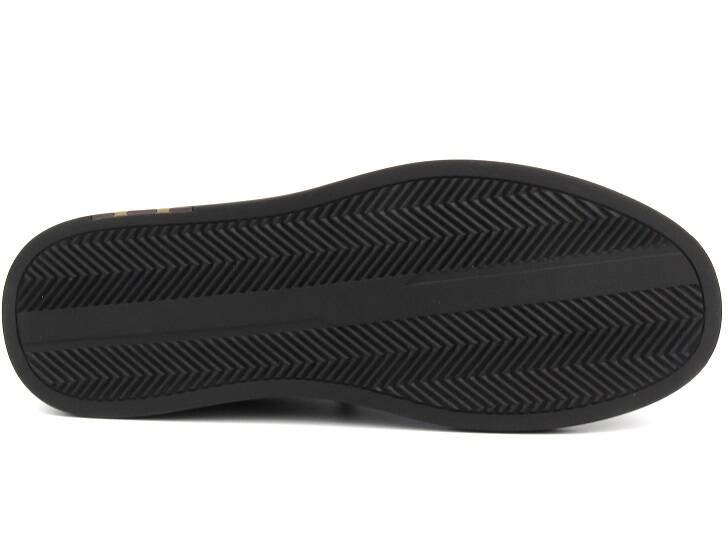 Skórzane sneakersy męskie - JOHN DOUBARE 68F125, czarne