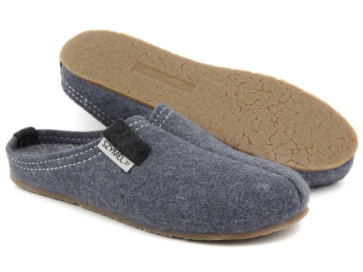 Kapcie, domowe damskie filcowe - SZYMEL 4405 stalowe 329