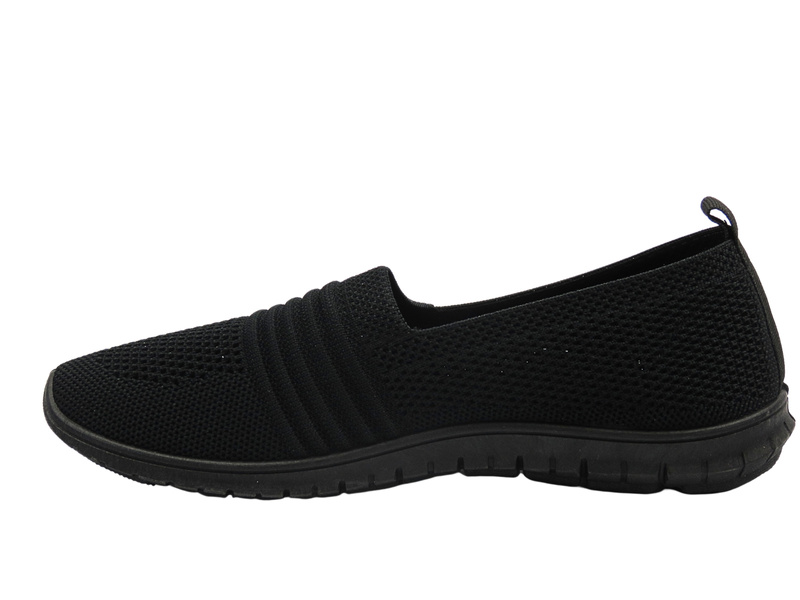 Półbuty, espadryle damskie czarne News 25TX02-8850 