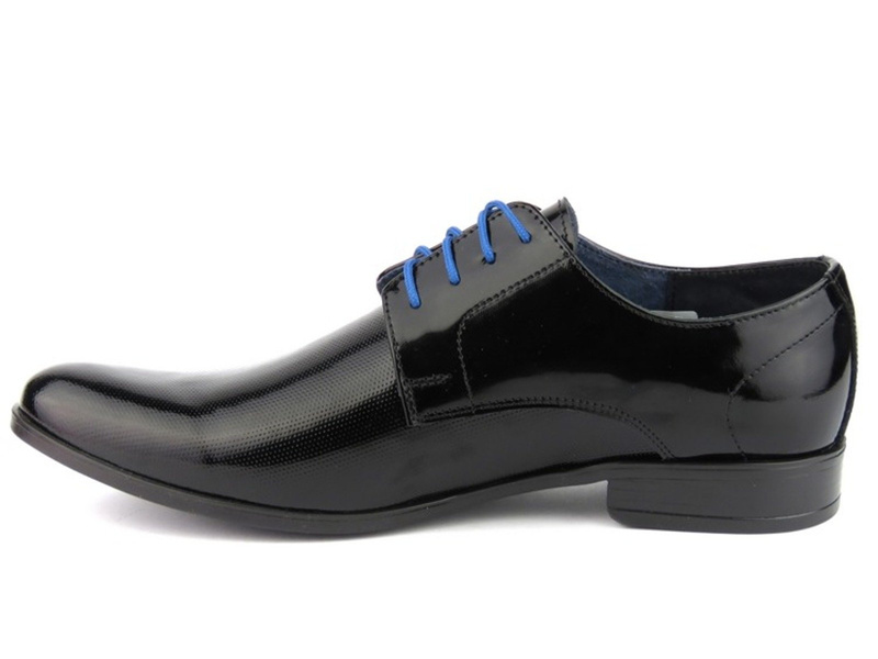 Eleganckie półbuty męskie lakierowane MOSKAŁA 624, czarne
