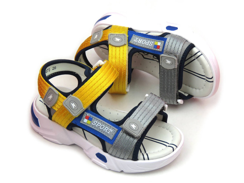 Sportowe sandały dziecięce ze skórzaną wyściółką - Weestep R167650873, żółte