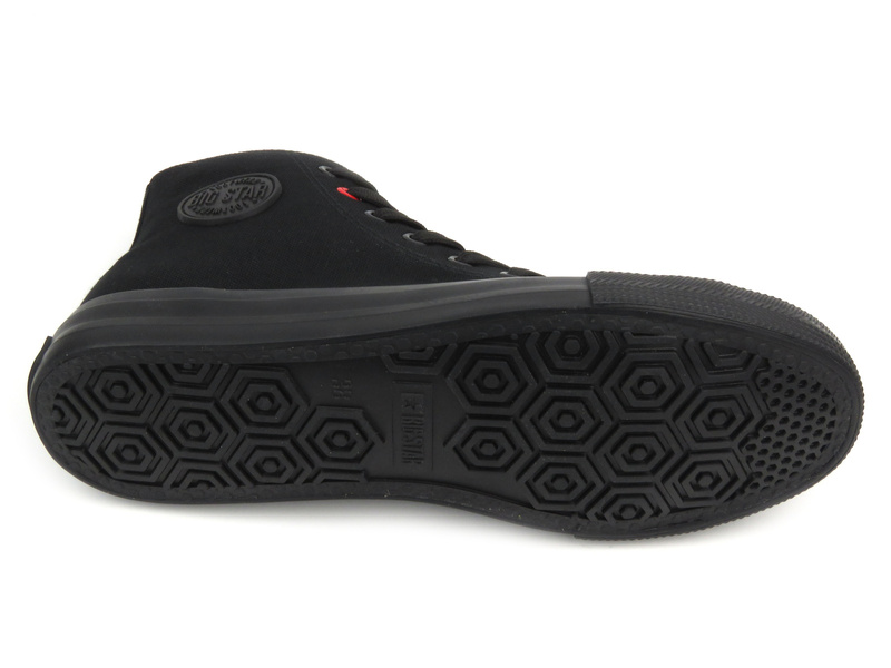 Wysokie trampki damskie, sznurowane - Big Star TT274033, czarne