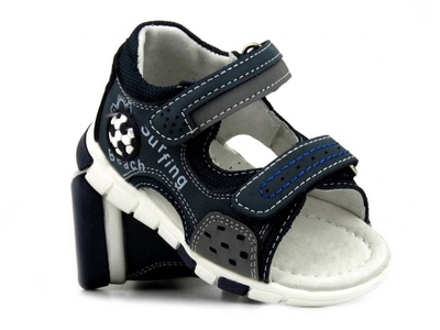 Sandałki dziecięce ze skórzaną wyściółką - NEWS 22DZ23-4787, granatowe