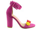 Skórzane sandały damskie na słupku - Venezia 2096 FUXI, fuksjowe