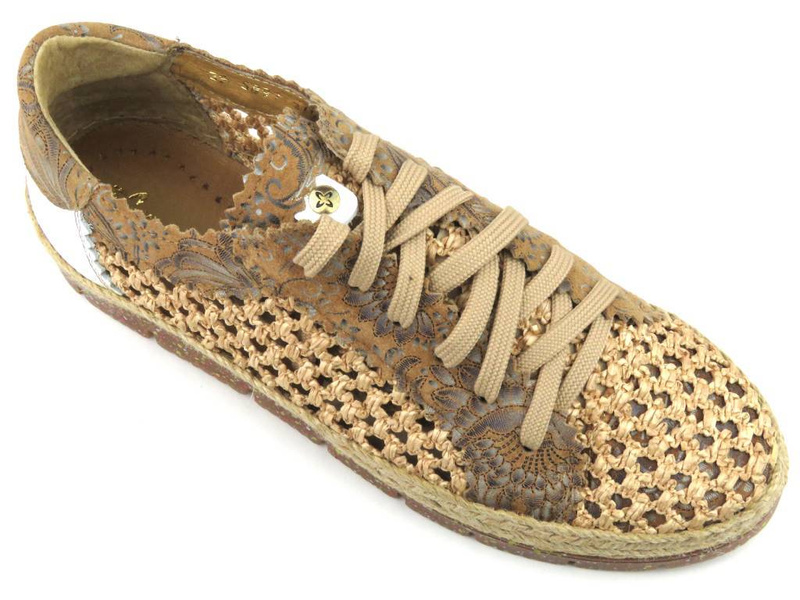 Półbuty damskie ażurowe - Maciejka 05897-04, beżowe