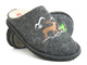 Filcowe kapcie damskie z reniferem- Big Star KK276018, czarne
