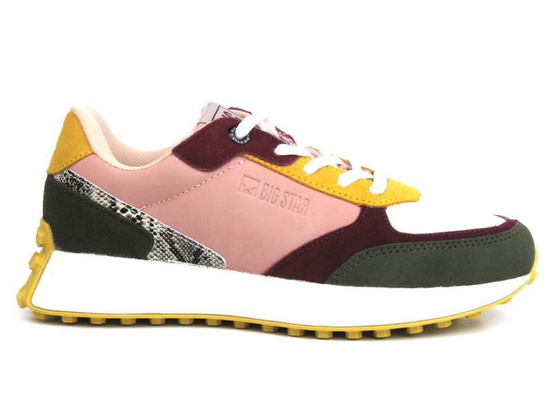Buty sportowe, sneakersy damskie BIG STAR II274404, różowo-zielone