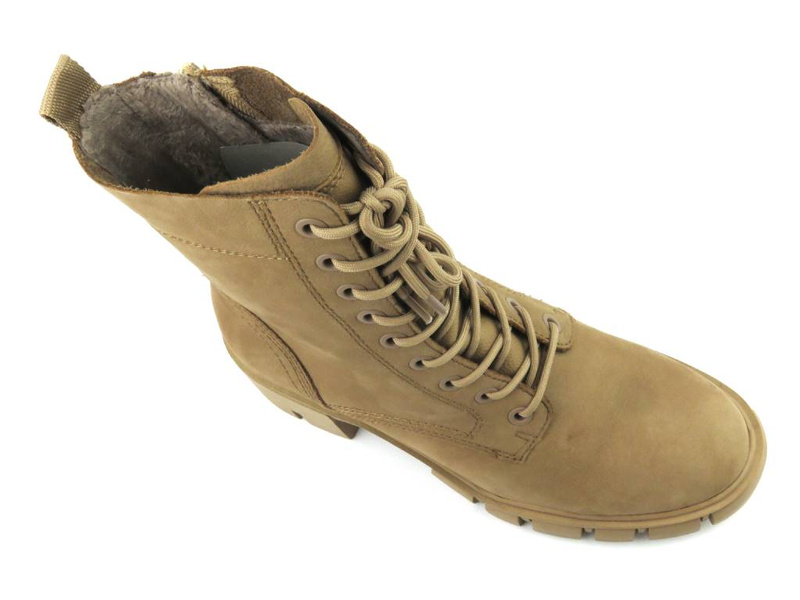 Karmelowe botki, trapery damskie Tamaris 1-25272-41, brązowe