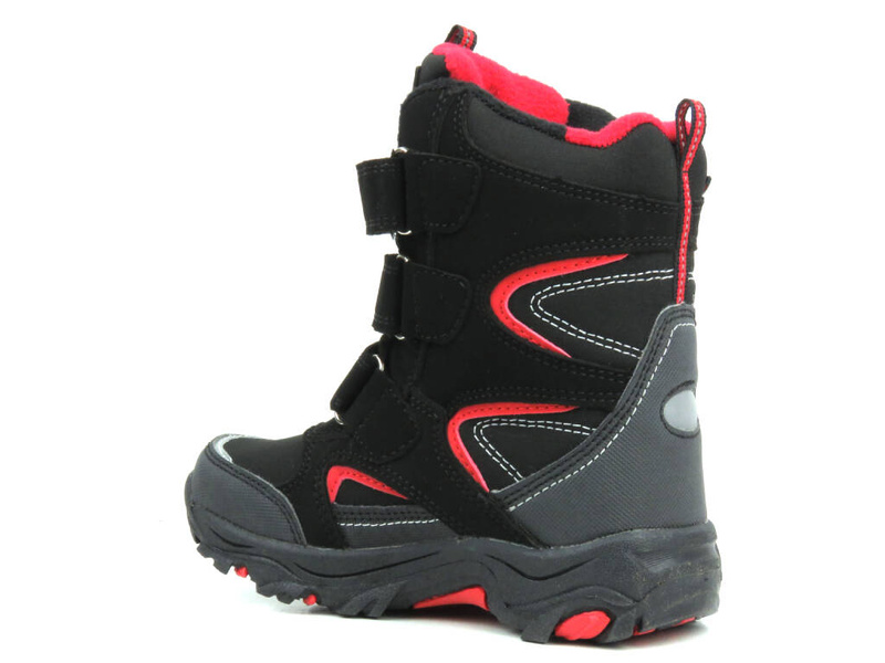 Śniegowce dziecięce na rzepy czarno-czerwone AMERICAN CLUB WT 162/23