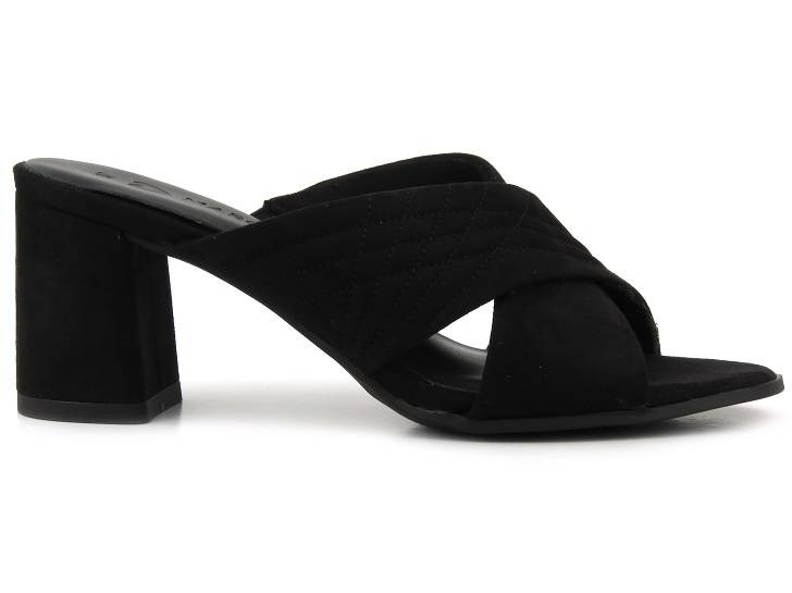 Klapki damskie na słupku - Marco Tozzi 27220, czarne