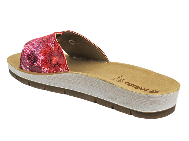 Klapki Damskie Z Klamrą INBLU ELBA Czerwone Wsuwane