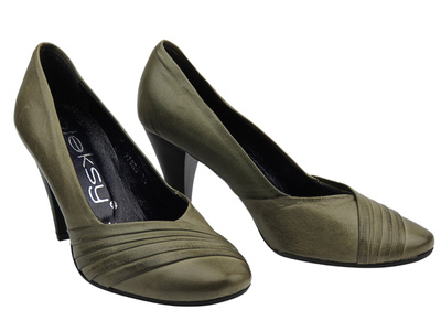 Czółenka na szpilce OLEKSY 978 khaki