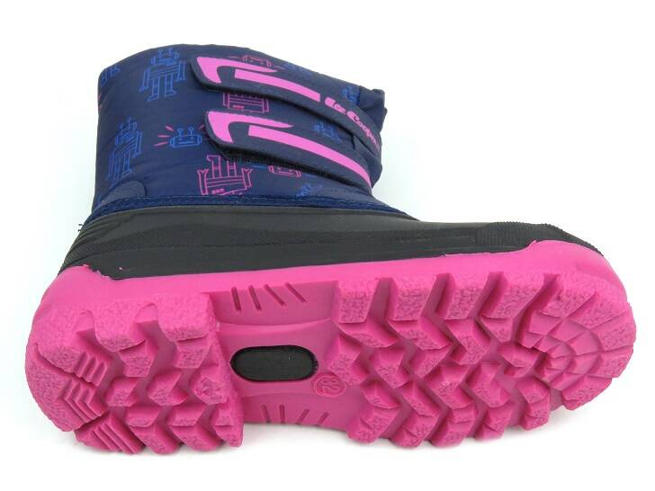 Śniegowce dziecięce ze ściągaczem - LEE COOPER LCJ-23-44-2007K, granatowe z różowym