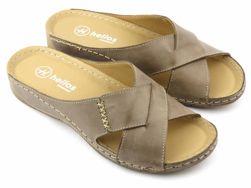 Wygodne klapki damskie polskiej marki HELIOS Komfort 229, beżowe