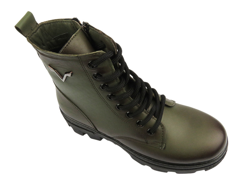 Trapery, trzewiki damskie - VACARRO 490, khaki