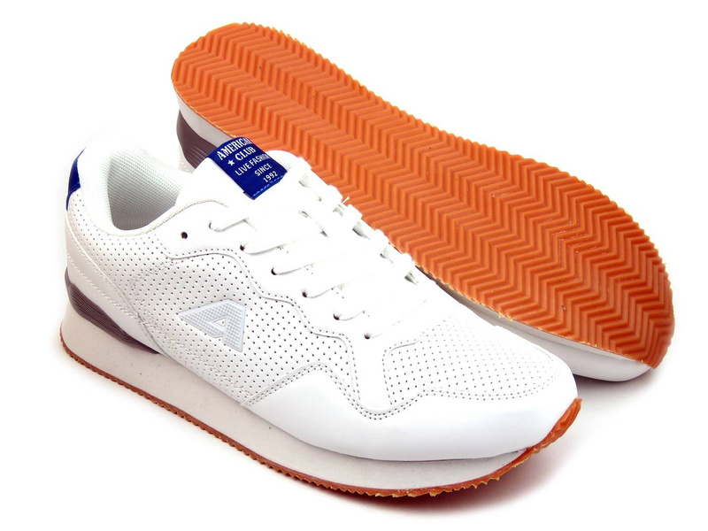 Buty męskie sportowe - American Club FH21/22, białe