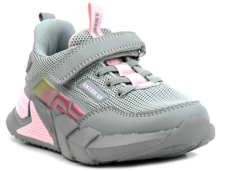 Sneakersy, buty sportowe dla dziewczynki - AMERICAN CLUB AA 27/22, szare