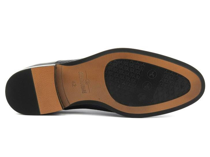 Eleganckie loafersy, półbuty męskie - JOHN DOUBARE A0047-705HB-5G, niebieskie