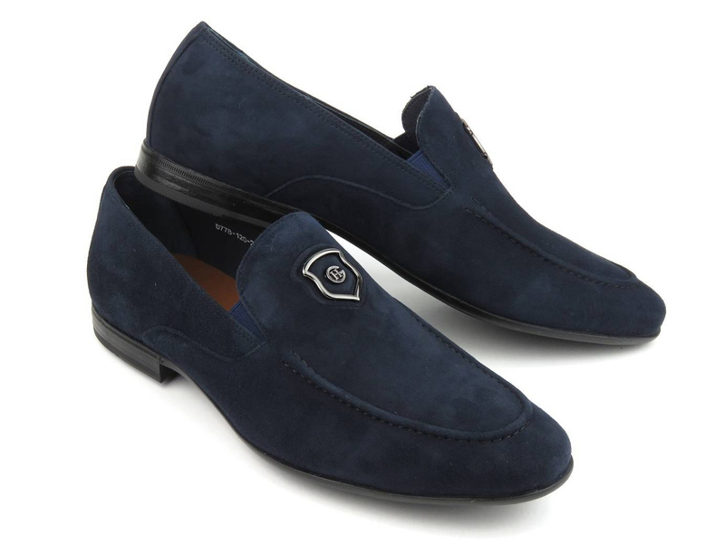 Wysokogatunkowe loafersy męskie JOHN DOUBARE D778-120-29, granatowe