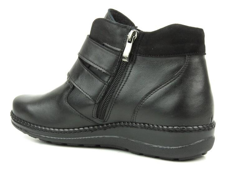 Botki damskie tęgość (H) - AXEL 4379, czarne