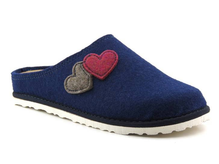 Kapcie damskie filcowe - Inblu CS-35, granatowe