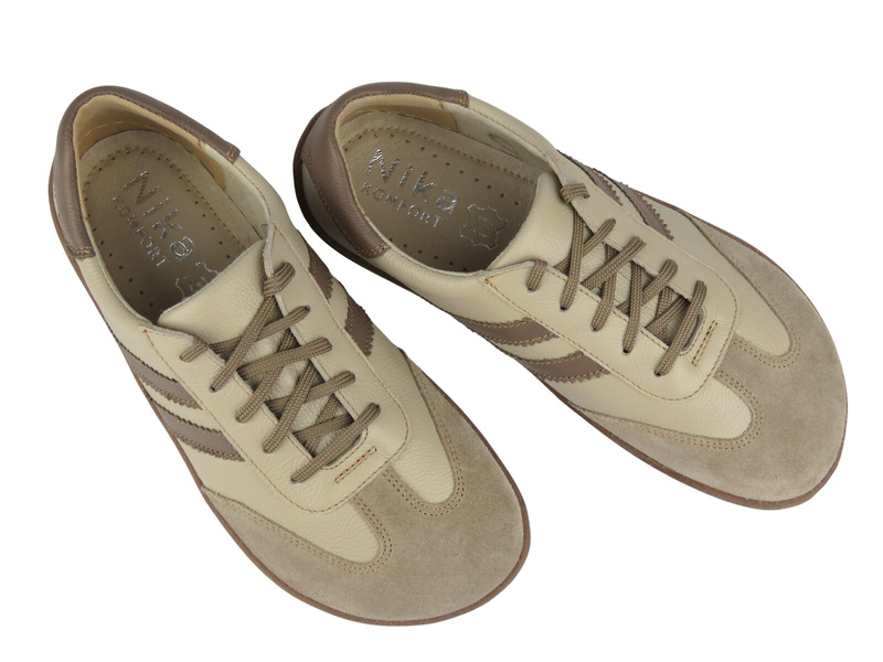 Barefoot damskie białe półbuty Nika Komfort 1444 tegość G/H