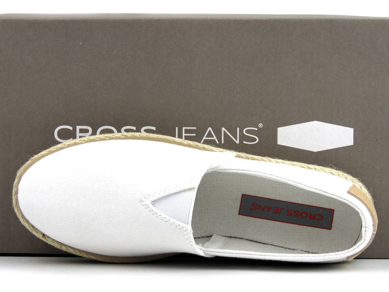 Espadryle damskie, półbuty na lato - CROSS JEANS JJ2R4001C, białe