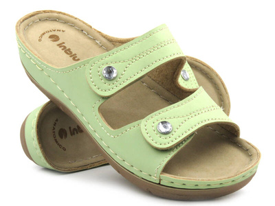 Wygodne klapki damskie -  INBLU MALVA, zielone