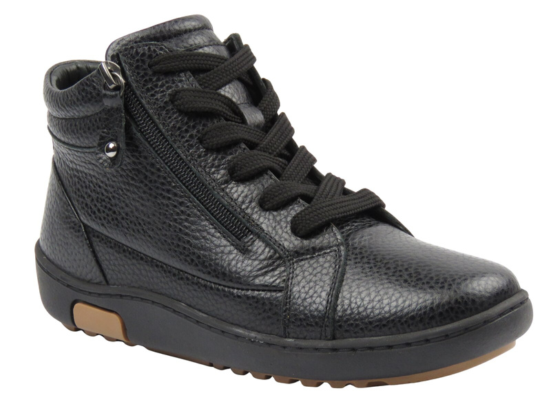 Botki damskie skórzane Nika Komfort 0117-11901, czarne