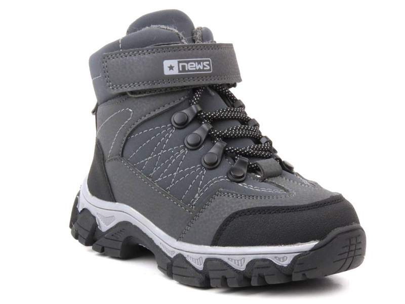 Trekkingi dziecięce, buty zimowe News 22DZ23-5245, szare