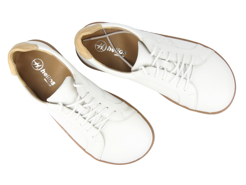 Barefoot skórzane minimalistyczne półbuty męskie białe Helios Komfort 829