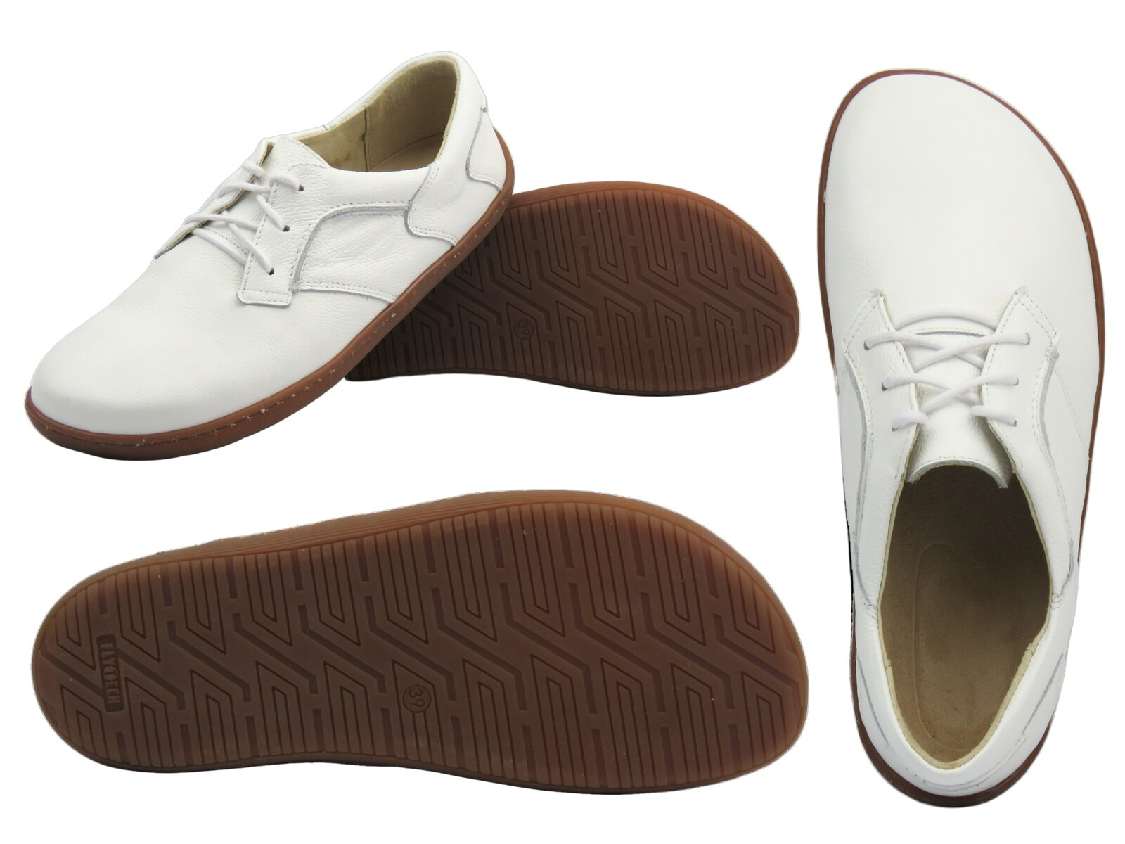 Barefoot buty damskie skórzane minimalistyczne białe Helios Komfort 715-2B