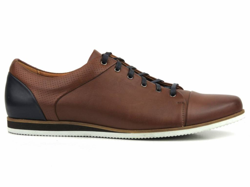 Skórzane półbuty męskie codzienne Conhpol 2166S, brązowe