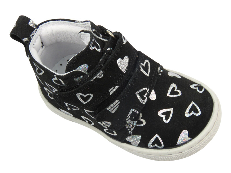 Trzewiki, półbuty dziecięce na rzepy - Jamet 1102, czarne