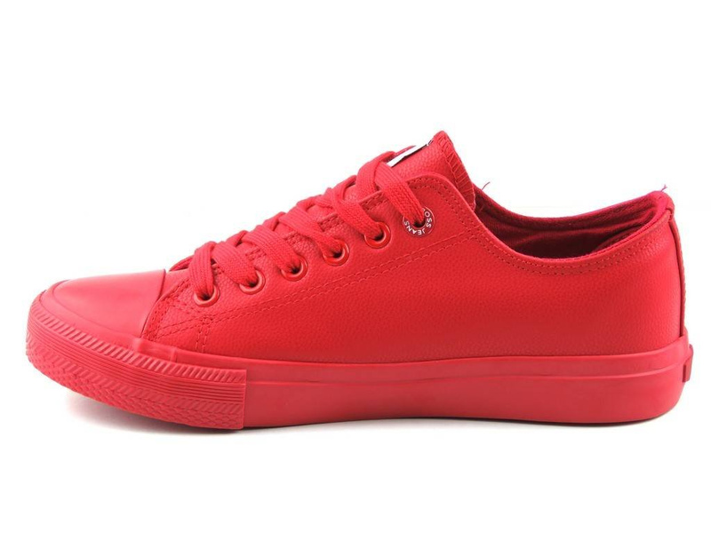 Trampki damskie z ekoskóry - Cross Jeans DD2R4032CFW20, czerwone