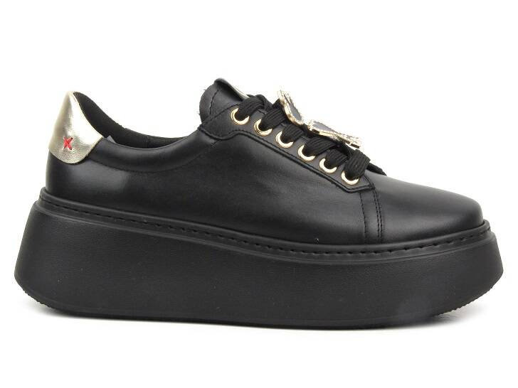 Sportowe buty damskie na platformie - CheBello 4292, czarne