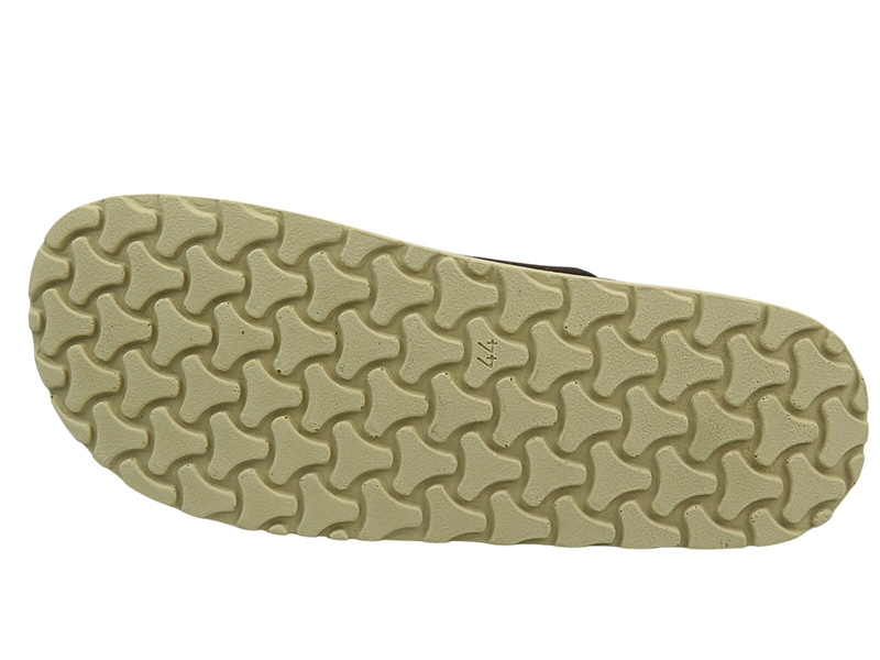 Klapki męskie z klamrami - INBLU TEVERE , brązowe