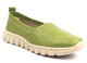 Skórzane półbuty, mokasyny damskie na wiosnę i lato - HELIOS Komfort 405, zielone