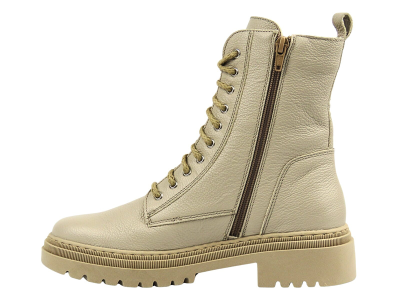 Wygodne botki damskie z naturalnej skóry Nika Komfort 1363, ecru