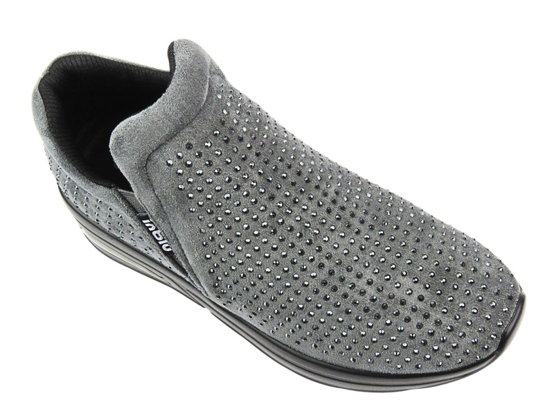 Sneakersy damskie na platformie - INBLU IN-386, szare