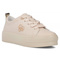 Skórzane sneakersy damskie na platformie - Filippo DP3533/24, beżowe