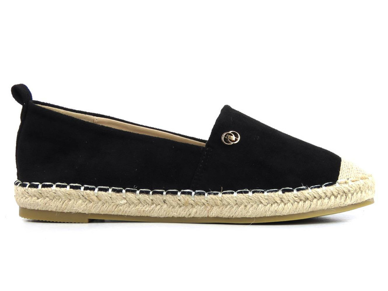 Espadryle, półbuty damskie na lato - Evento 22TX35-4592, czarne
