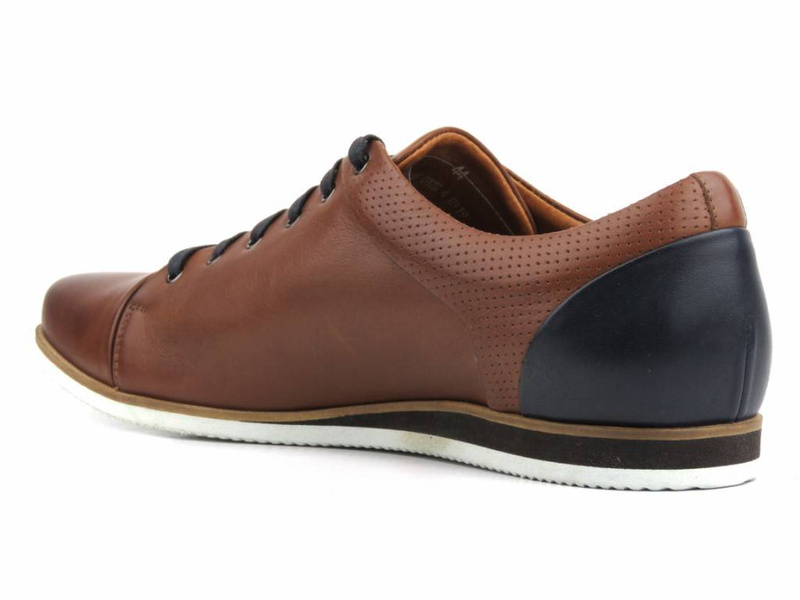 Skórzane półbuty męskie codzienne Conhpol 2166S, brązowe