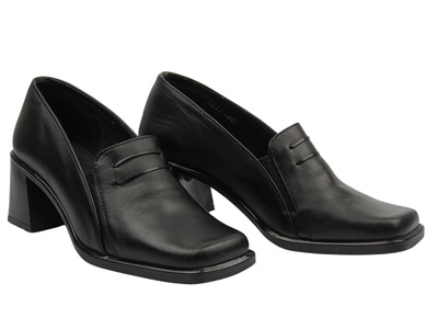 Eleganckie buty damskie na obcasie - BUCIK 12, czarne